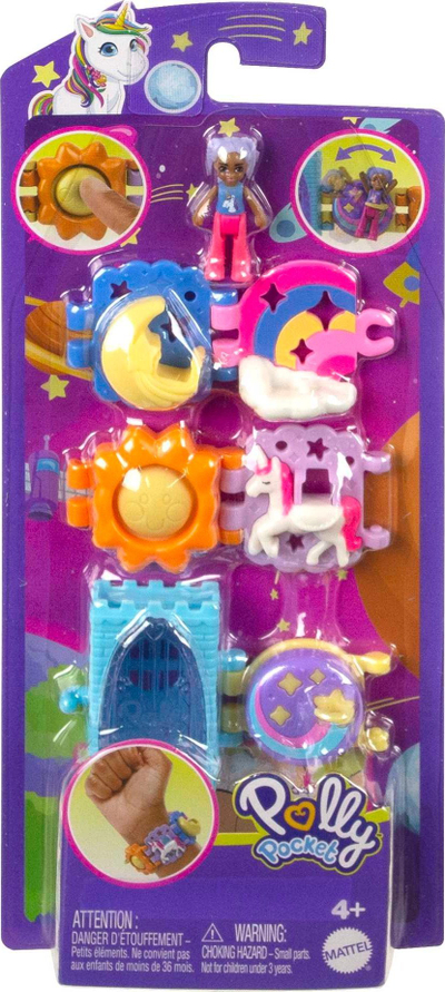 Lodër Polly Pocket Bracelet Treasures, set me 6 copë, byzylykë interaktivë, shumëngjyrësh