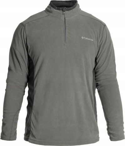 Bluzë fleece Columbia Klamath Range Half Zip, me jakë të ngritur, zinxhir gjysmë, gri