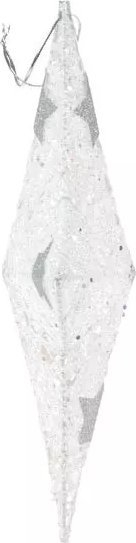 Dekor Krishtlindjesh, yll i bardhë BN R2313/8, 20cm, me xixa