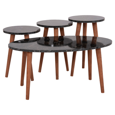 Set Vital tavolinë kafe + 3 tavolina anësore (HM18180.02), zezë