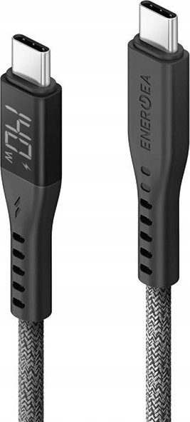Kabllo karikimi USB C Energea Flow, USB C në USB C, 1.5m, 240W, e zezë