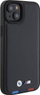 Kllapë telefoni BMW Leather Stamp Tricolor për iPhone 15 Plus, 6.7", lëkurë, e zezë