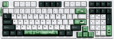 Гејминг тастатура VGN V98Pro V2, механичка 98%, RGB, бело зелена
