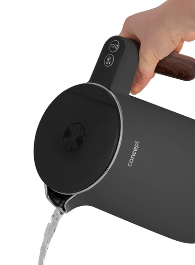Ibrik elektrik Concept RK3305, 1.5L, kontroll temperature, gri e errët
