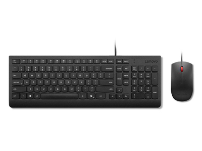 Set tastierë dhe mi Lenovo Essential Wired Combo, me kabllo USB, tastierë madhësi e plotë, i zi