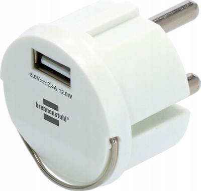 Adapter prize Brennenstuhl 1508110, USB 12W, 5V 2.4A, i bardhë