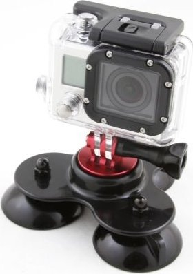 Mbajtëse me thithse Xrec 3D Mount, 3 kupa, për GoPro Hero, e zezë