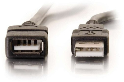 Продолжен кабел USB C2G, USB 2.0 A машки во A женски, 2 m, црн