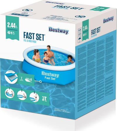 Pishinë me ajër Bestway 57448, 2.44 m, 61 cm, blu
