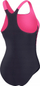 Kostum banje njëpjesësh Speedo Hyperboom Racerback për goca, navy me rozë