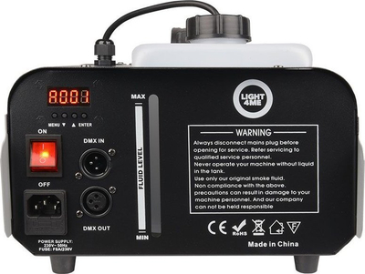 Makineri tymi Light4Me Fog 1200 LED, 1200W, rezervuar 2L, me telekomandë