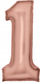 Balonë heliumi numër 1, 86cm, satin rose gold