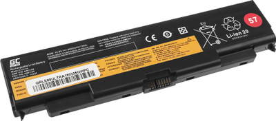Bateri laptopi Green Cell Ultra për Lenovo ThinkPad T440p T540p W540, 6800mAh, 10.8V, e zezë