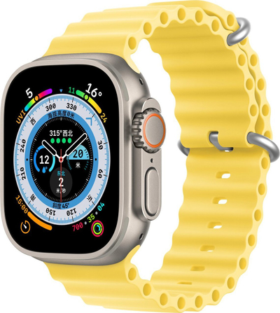 Rrip silikoni Dux Ducis OceanWave për Apple Watch 41 40 38mm, që s’ka problem me ujin, i verdhë