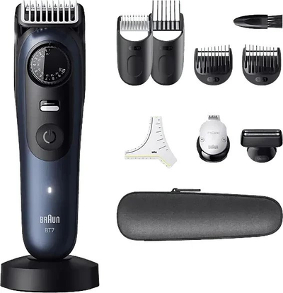 Тример за брада Braun Series 7 BT7540, 10 алатки за стилизирање, црн