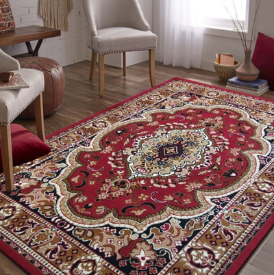 Tapet Classic Medallion 06 Alfa, për dhomë ndenjje, me stil klasik, i kuq