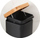 Kosh mbeturinash Yoka Home Black, 3L, me pedal, i zi me bambu