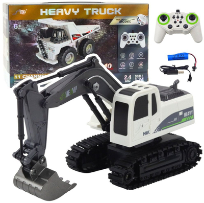 Lodër ekskavator RC Heavy Truck, 1:24, drita dhe tinguj, e bardhë