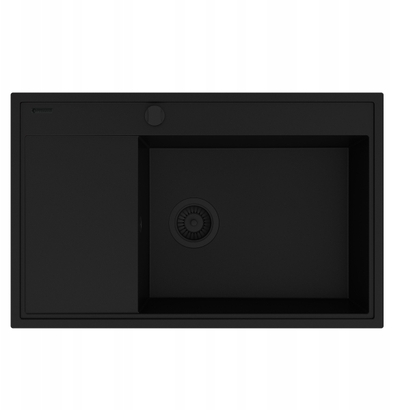 Lavabo graniti Pyramis Camea 79x50 1B1D R me rubinet Flexos, e zezë