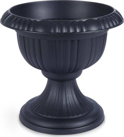 Vazo dekorative Koop, 36cm, plastike, gri me valëzime