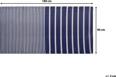 Tapet oborri Beliani Haldia, 90x180 cm, polipropilen, blu navy