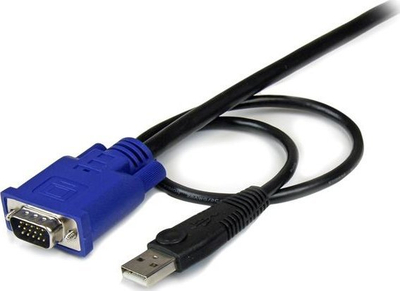 Kabllo KVM USB VGA StarTech SVECONUS15, 4.5 m, shumë e hollë, e zezë