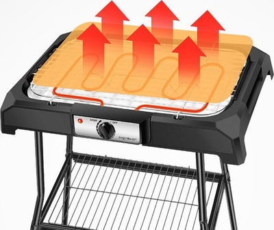 Grill elektrik Aigostar Lava Pro, 2000W, me këmbë që hiqen, i zi