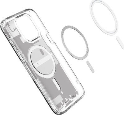 Mbulesë telefoni Spigen Ultra Hybrid MagSafe për iPhone 15 Pro, Zero One, e bardhë