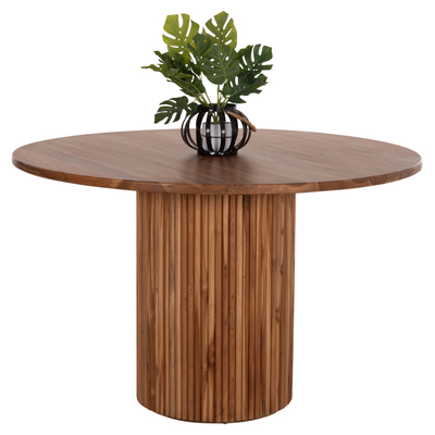 Tavolinë ngrënieje Roder HM9896, rrumbullakët, diametër 130cm, dru teak natyral
