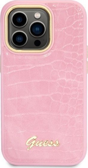Mbrojtëse telefoni Guess Croco GUHCP14LHGCRHP, për iPhone 14 Pro 6.1", rozë