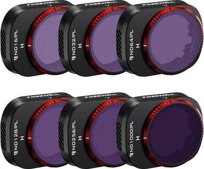 Set filtra ND PL Freewell Mini 4 Pro, 6 copë, për DJI Mini 4 Pro, të zinj