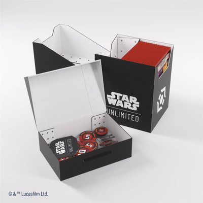 Kuti Gamegenic Star Wars Unlimited Soft Crate, për letra loje, e zezë e bardhë