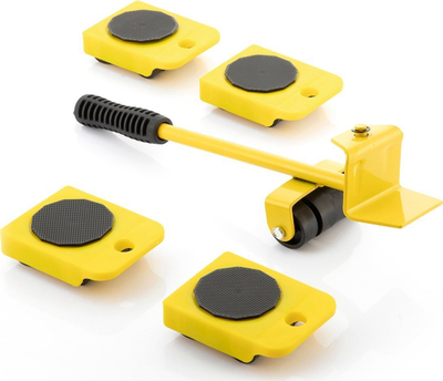 Set mjete për ngritje mobiljesh InnovaGoods Heaveasy, 5 copë, dorezë e rehatshme, rrota 360°, shumëngjyrësh