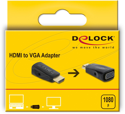 Adapter HDMI në VGA DeLOCK 61082, Full HD 1080p, i zi
