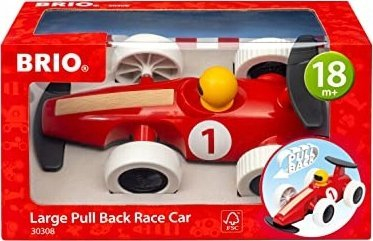 Lodër makinë Brio Pull Back F1, për foshnje dhe toddler, shumëngjyrëshe