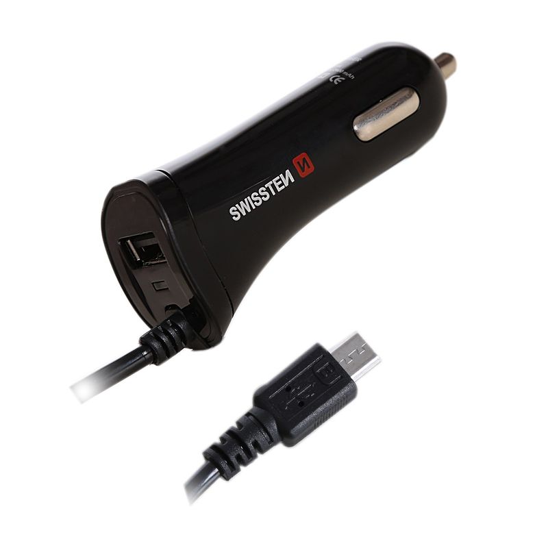 Karikues makine Swissten, MicroUSB, USB 2.4A, e zezë