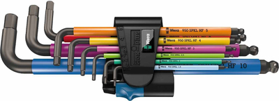 Set çelësa imbus Wera 950/9 Hex Plus HF 1, 9 copë, Blacklaser, i zi