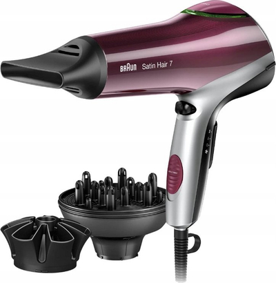 Tharëse flokësh Braun Satin Hair 7 HD770, me jonizim, me difuzor, lejla