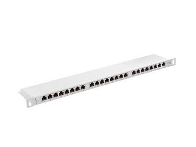 Patch panel 24 porta Cat.6 FTP, 0.5U 19", i ekranizuar, gri