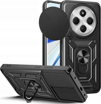 Mbështjellës telefoni Tech-Protect Camshield Pro, për Xiaomi Redmi 14C Poco C75, me unazë 360°, i zi