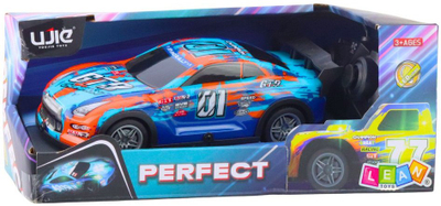 Makina garuese me telekomandë Remote Controlled Racing Car, karroceri me drita, 27MHz, portokalli turkeze