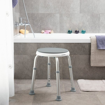 Stol dushi InnovaGoods Roshawer, rrotullues 360°, lartësi e rregullueshme, gri