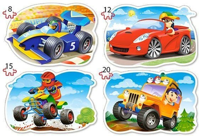 Puzzle Castorland Jigsaw Premium Ride for Fun, set 4 puzzle, 8 20 pjesë, shumëngjyrësh