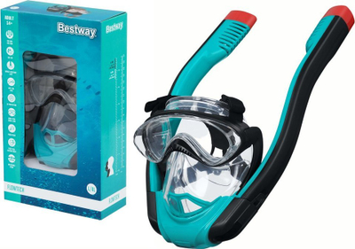Maskë snorkeling Bestway Flowtech, me fytyrë të plotë, madhësia L/XL, blu
