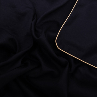 Set çarçafësh Bed Linen Satin Gold Line, 160x200 cm, pambuk saten, ngjyrë e zezë