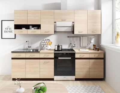 Dollap muri kuzhine Wipmeb LIVIA LV-04/G 60, 2 dyer, 60cm, sonoma e çelët me të errët