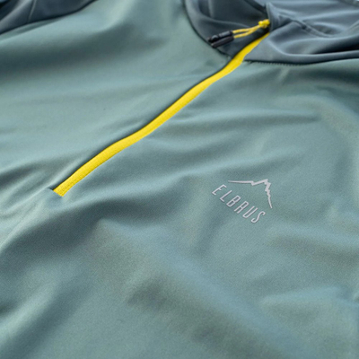 Bluzë sportive Elbrus Nior, për meshkuj, material sintetik, me zinxhir të shkurtër, blu