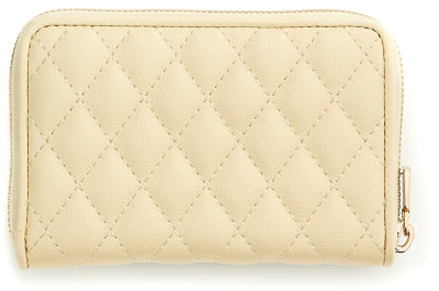 Portofol GUESS Atabey SLG Medium Zip Around, poliuretani, për femra, e verdhë e çelur