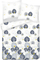Set çarçafësh Matex Leaves White Navy Blue, satin pambuku 220x200 cm, 3 copë, bardh e blu navy