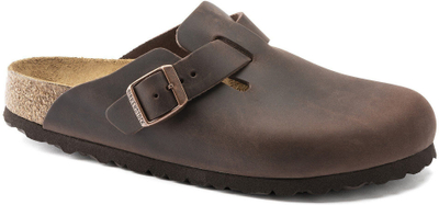 Sabo Birkenstock Boston, lëkurë e vajosme, EU 41, kafe